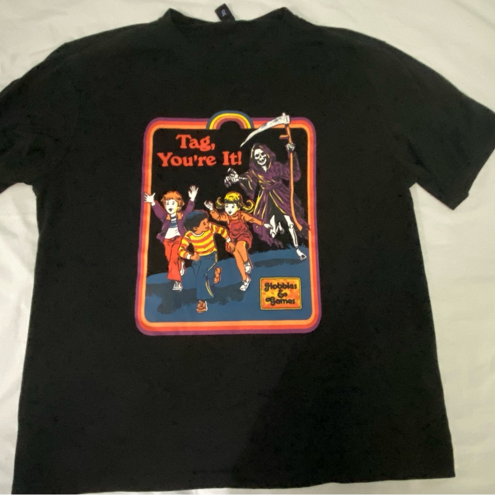 Grim Reaper Shirt Adult Large Black Romwe Tag You're It Angel Of Death Funny
